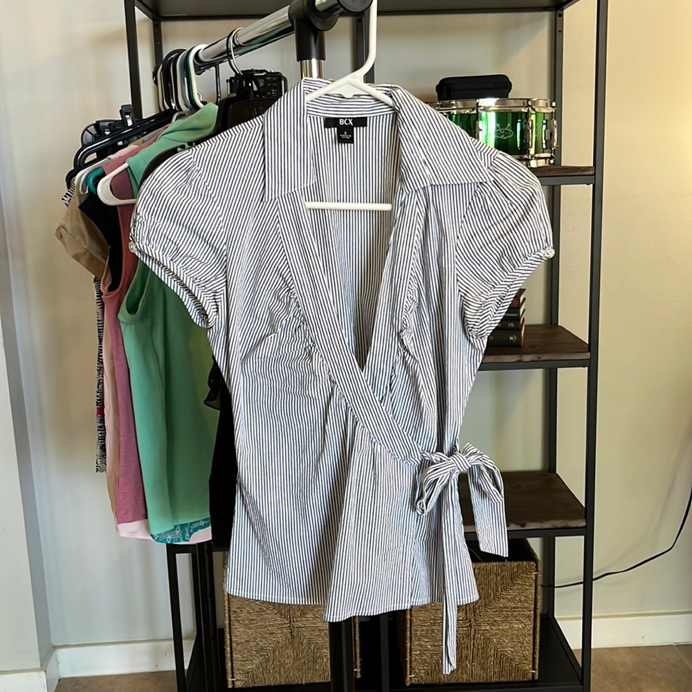 Cotton stripped side tie top
